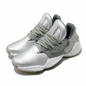 Adidas James Harden Vol. 4 Silver Metallic Grey Mens Shoes Sz 8.5 FW9482